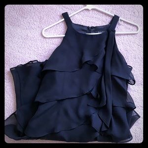 Black halter tiered dress